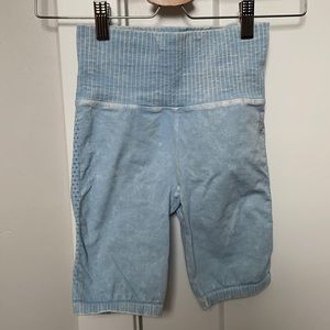Free People biker shorts in sky blue